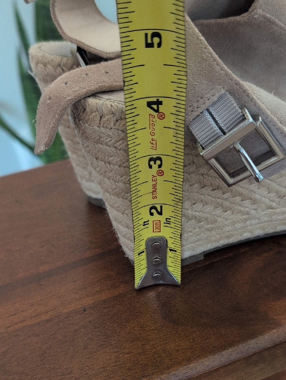Kenneth Cole Tan Suede Peep-Toe Wedge Espadrilles Size 6 - Picture 7 of 10